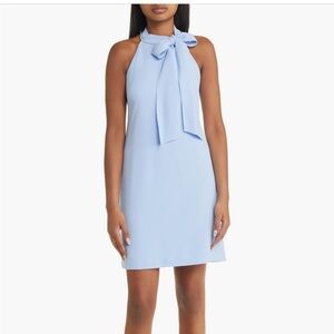 Vince Camuto Light Blue Bow Crepe Dress